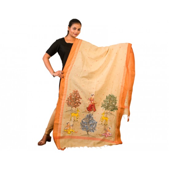 Hand Painted Patachitra Dupatta 10