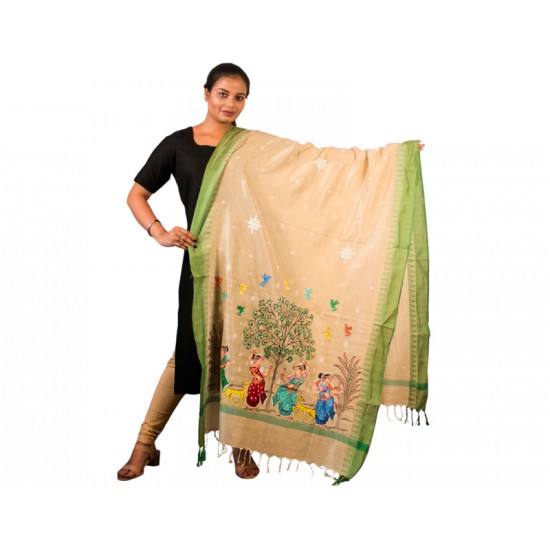 Hand Painted Patachitra Dupatta 15