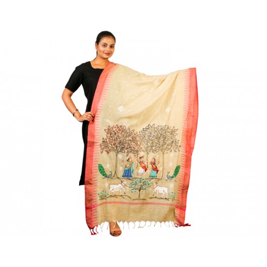 Hand Painted Patachitra Dupatta 23