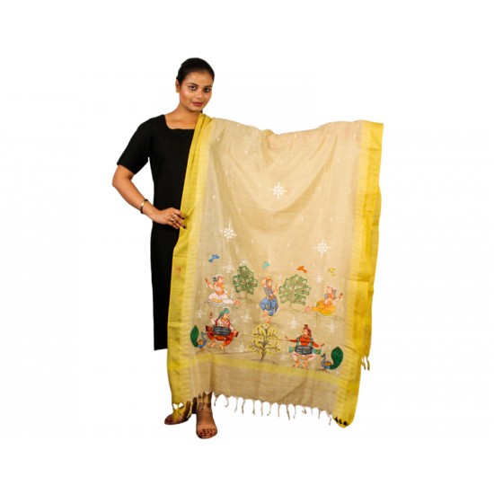 Hand Painted Patachitra Dupatta 26 Hand Painted Patachitra Dupatta 26