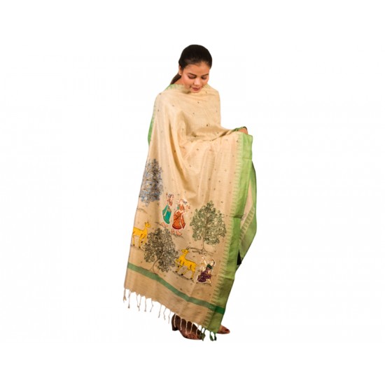 Hand Painted Patachitra Dupatta 11