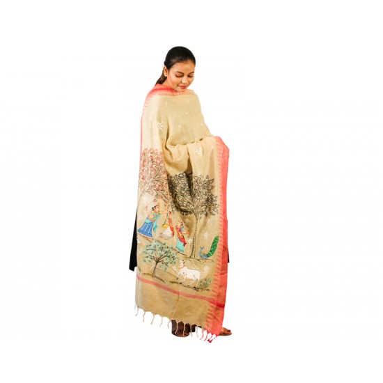 Hand Painted Patachitra Dupatta 23