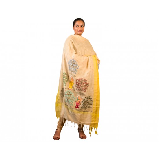 Hand Painted Patachitra Dupatta 8 Hand Painted Patachitra Dupatta 8