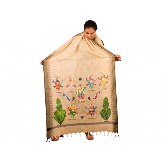 Hand Painted Patachitra Dupatta 12