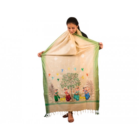 Hand Painted Patachitra Dupatta 15