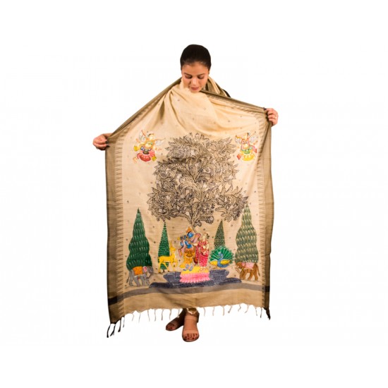 Hand Painted Patachitra Dupatta 17 Hand Painted Patachitra Dupatta 17