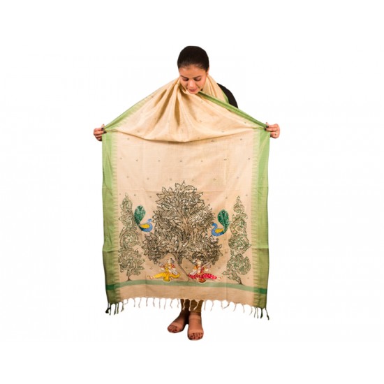 Hand Painted Patachitra Dupatta 18