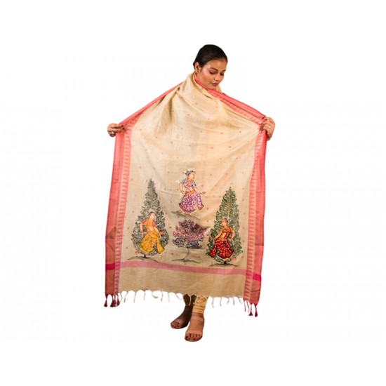 Hand Painted Patachitra Dupatta 21 Hand Painted Patachitra Dupatta 21
