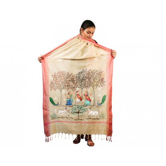 Hand Painted Patachitra Dupatta 23