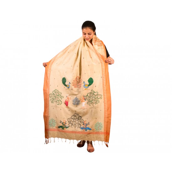 Hand Painted Patachitra Dupatta 7 Hand Painted Patachitra Dupatta 7