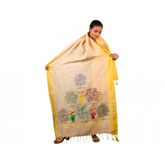 Hand Painted Patachitra Dupatta 8 Hand Painted Patachitra Dupatta 8