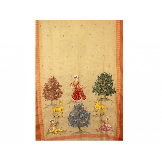 Hand Painted Patachitra Dupatta 10