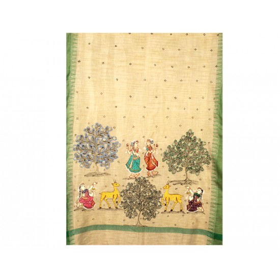 Hand Painted Patachitra Dupatta 11
