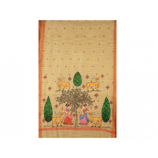 Hand Painted Patachitra Dupatta 19