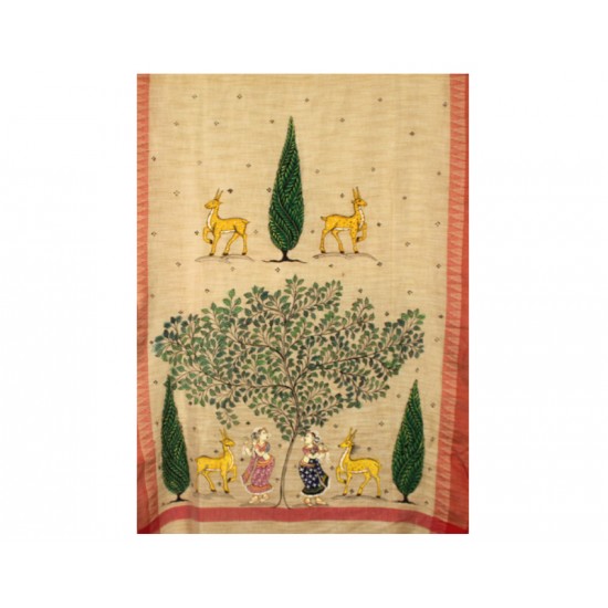 Hand Painted Patachitra Dupatta 24 Hand Painted Patachitra Dupatta 24
