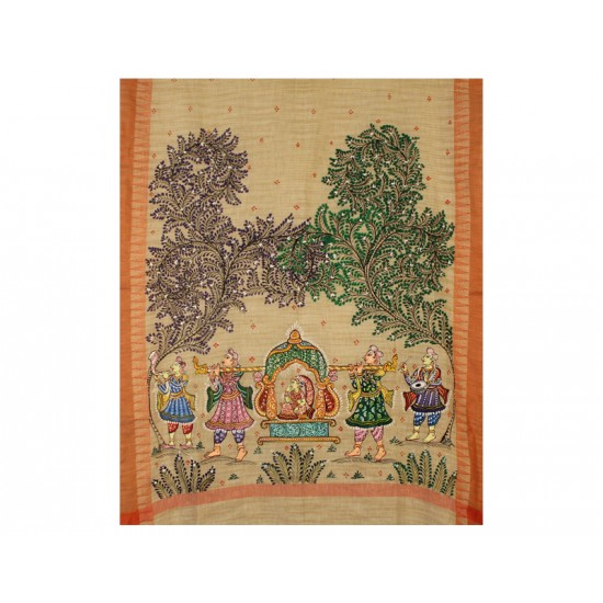 Hand Painted Patachitra Dupatta 4 Hand Painted Patachitra Dupatta 4