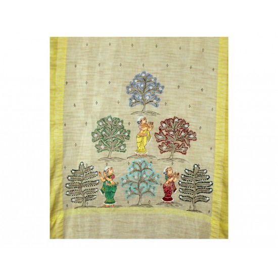 Hand Painted Patachitra Dupatta 9
